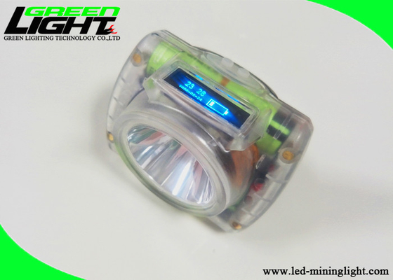 15000lux Kompaktowa lampa LED Miners Cap IP67 Wodoodporny przezroczysty ABS z wyświetlaczem OLED