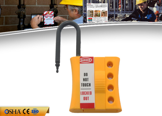 ZC-K46 Nowy nieprzewodzący nylonowy zamek blokujący 6 mm HASP, żółty HASP