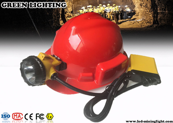 3W 10.4Ah Underground Miner Cap Lamp, ładowalna latarka czołowa LED ze światłem ostrzegawczym