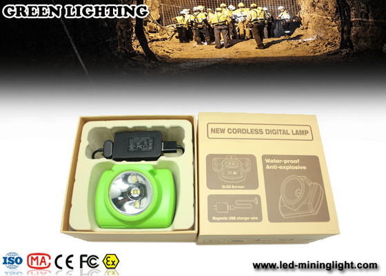 Oled Display All In One Cree Led Cap Lamp, Super Bright Coal Mining Lights With Sos Purpose