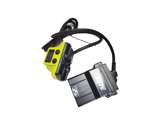 4.07W 14Ah Corded Led Mining Light IP68 Waterproof 25000lux Impact Resistant Mining Cap Lamp with OLED Screen for Coal Gold Rock Mine