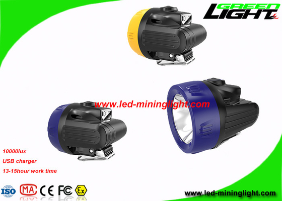Lekki, ekonomiczny reflektor górniczy 10000 luksów z ładowarką USB High Low Beam