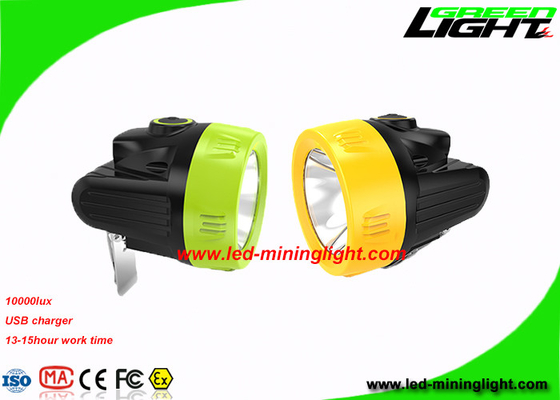 Lekki, ekonomiczny reflektor górniczy 10000 luksów z ładowarką USB High Low Beam