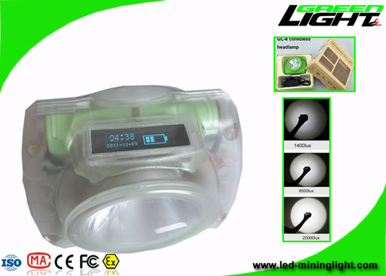 Światło hełmu USB do ładowania górników IP68 13000lux Materiał PC z ekranem OLED