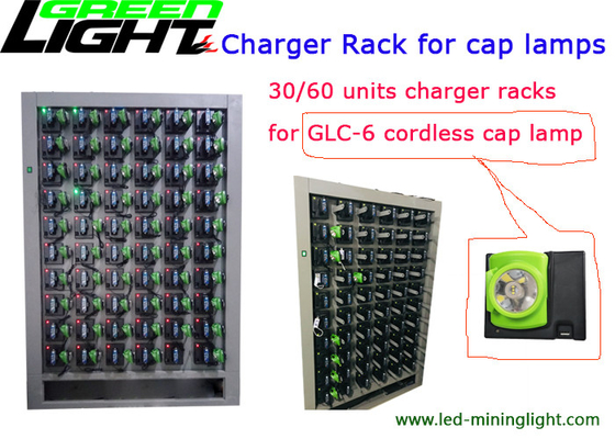 Stainess Steel Cordless Mining Lights Cap Lampa ładująca Rack 30/60 jednostek Imput 110-240V