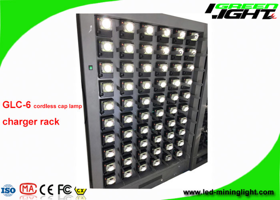 GLC-6 jednostronnie 60 jednostek bezprzewodowych LED Miners Cap Lamp Stacja ładująca 110 V-240 V.