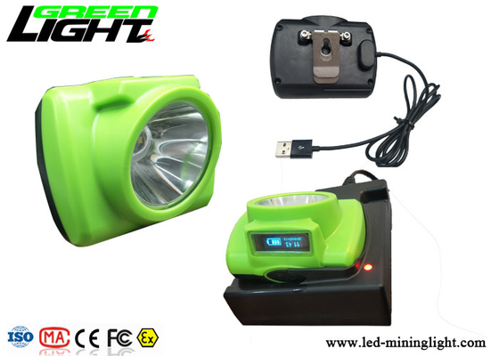 Lampa LED górników ABS / PC 13000lux Obsługuje szybkie ładowanie USB z ekranem OLED