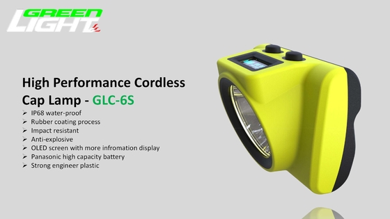 Ekran OLED 6,8 Ah Bezprzewodowa lampa górnicza 18000 luksów Ładowanie przez USB