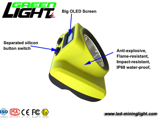 Ekran OLCD 13000lux 6800Ah Akumulatorowa latarka czołowa LED