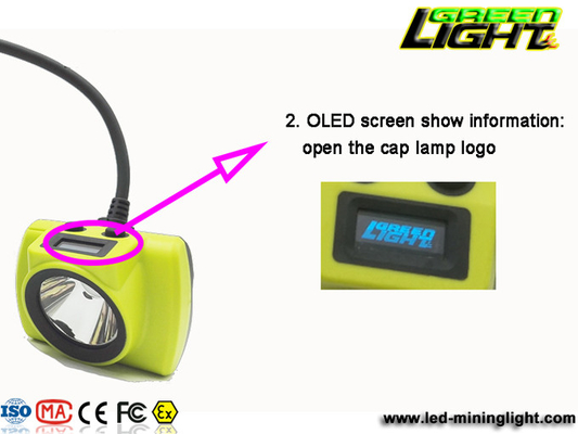 25000lux 530LUM 2,96W Cordless Miners Cap Lamp Oled Screen
