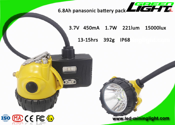450mA 221lum 15000lux LED górnicza lampa górnicza 6.8Ah 3.7V Led górnicza lampa czołowa