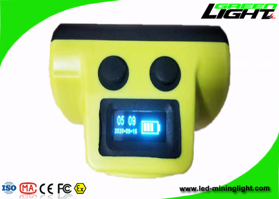 Bezprzewodowa lampa czołowa 800mA 18000lux 6,8Ah Panasonic Li-Ion Bateria Ekran OLED Akumulator Górnik Reflektor Silikon ABS