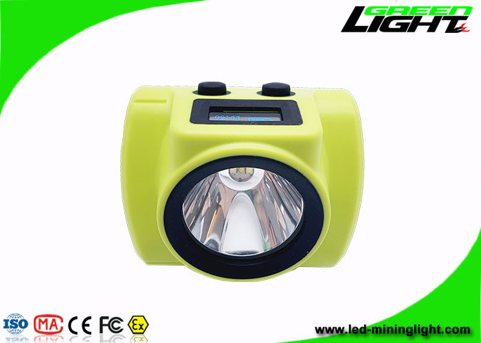 Bezprzewodowa lampa czołowa 800mA 18000lux 6,8Ah Panasonic Li-Ion Bateria Ekran OLED Akumulator Górnik Reflektor Silikon ABS