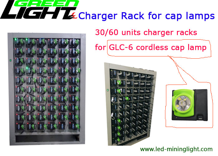 Stainess Steel Cordless Mining Lights Cap Lampa ładująca Rack 30/60 jednostek Imput 110-240V