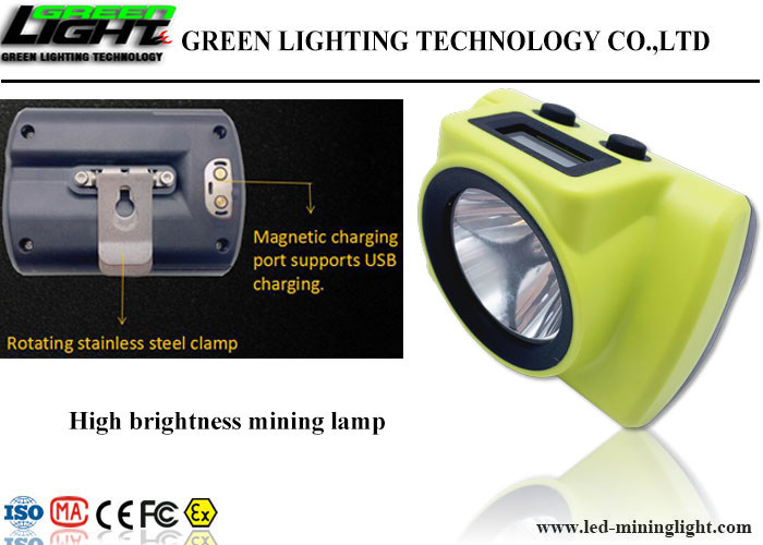 18000lux High Brightness LED Miners Cap Lamp Ekran OLED do wyświetlania pojemności baterii