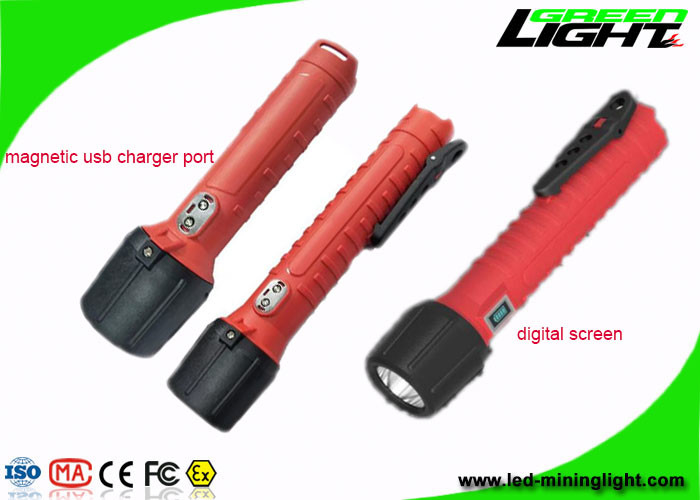 1300Lum Latarka LED Latarka USB Akumulator cyfrowy ekran IP68 Przeciwwybuchowa latarka LED na zewnątrz